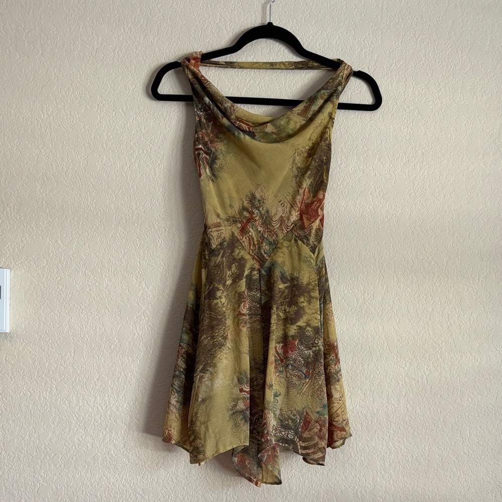 Silence + Noise Asymmetrical Dress in Earth Tones